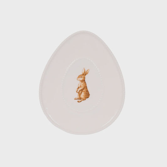 Vintage Hopping Rabbit Egg Plate
