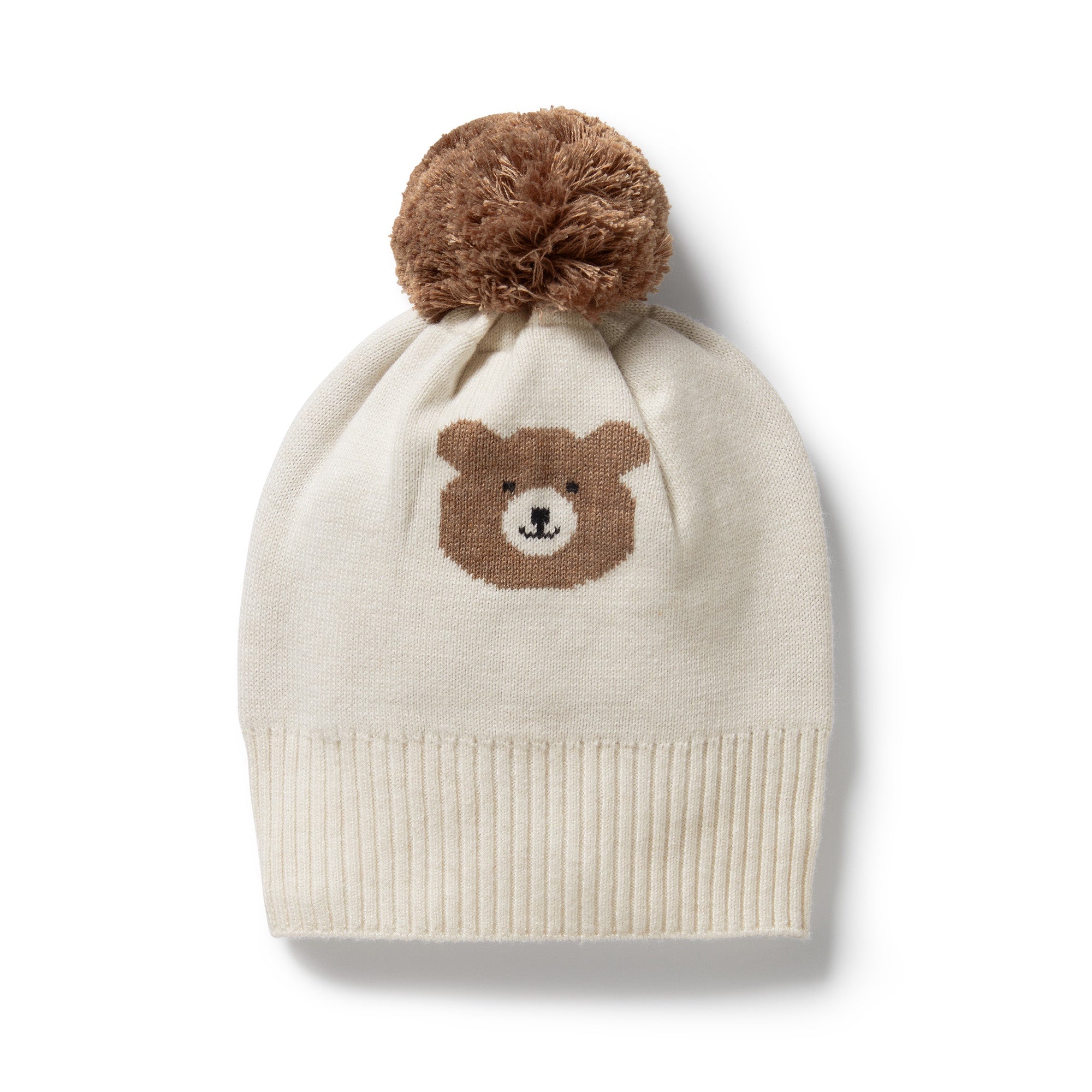 Beary Cute Organic Knitted Jacquard Hat