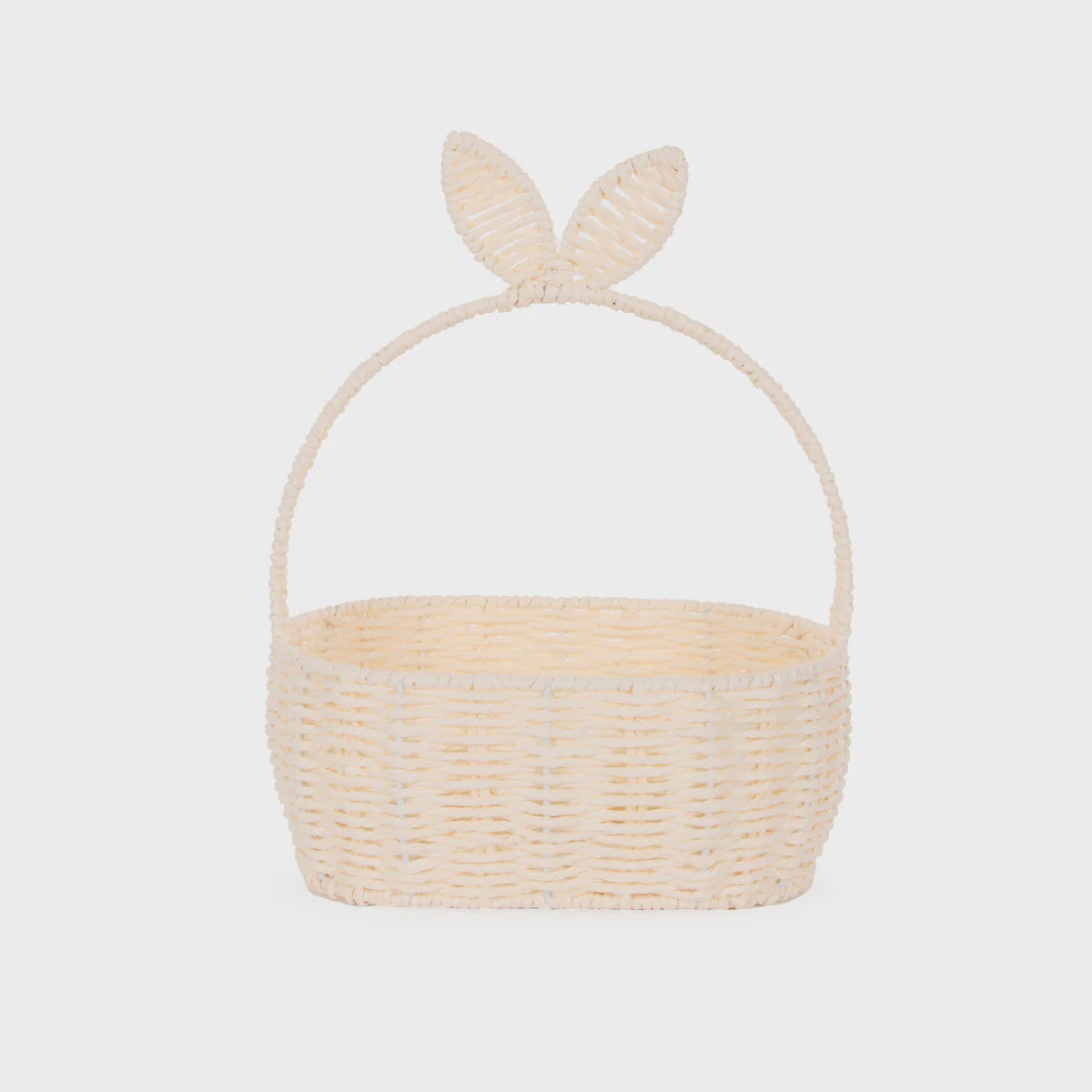White Oval Bunny Basket