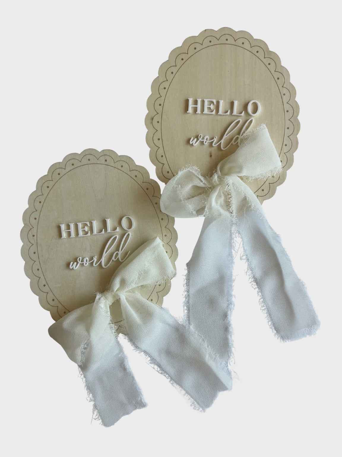 Wooden Baby Announcement Keepsake Disc - Mira