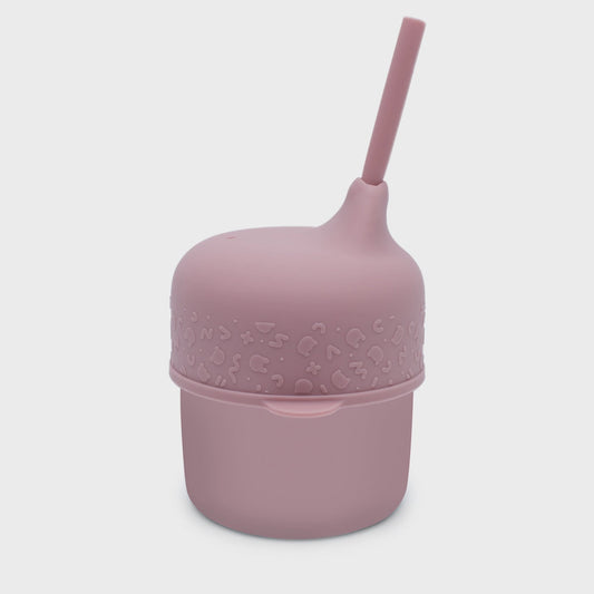 We Might Be Tiny Sippie Cup Set in Dusty Rose, a no-spill, easy-to-clean cup for toddlers.