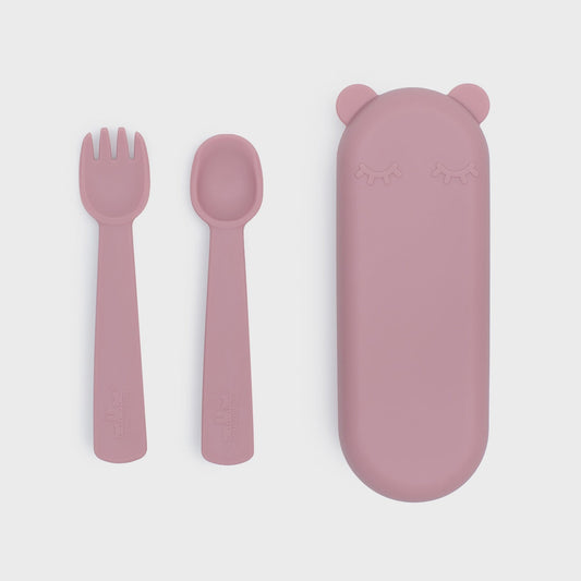 BUY 2+ GET 20% OFF - We Might Be Tiny - Feedie Fork & Spoon Set - Dusty Rose