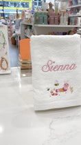 Load and play video in Gallery viewer, Personalised Embroidery - Bath Towel & Face Washer In Organza Bag
