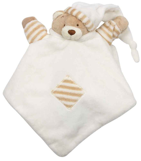 Beige Bear Comforter, soft and cuddly 30cm plush toy for children.