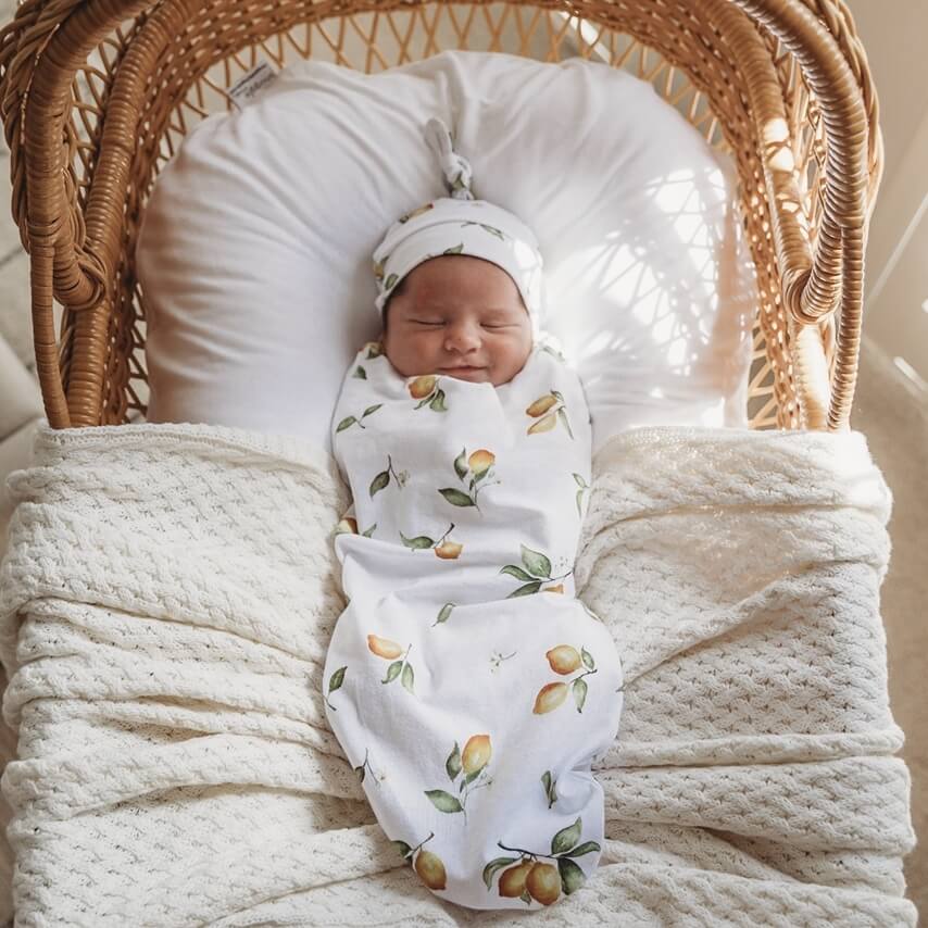 Lemon I Snuggle Swaddle & Beanie Set