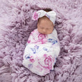 Load image into Gallery viewer, Lilac Skies I Snuggle Swaddle & Topknot Set
