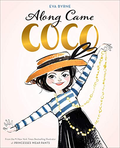 Along Came Coco - Eva Byrne. Pastel pink cover featuring a girl playing with a necklace, evoking the delicacy and charm of the story.