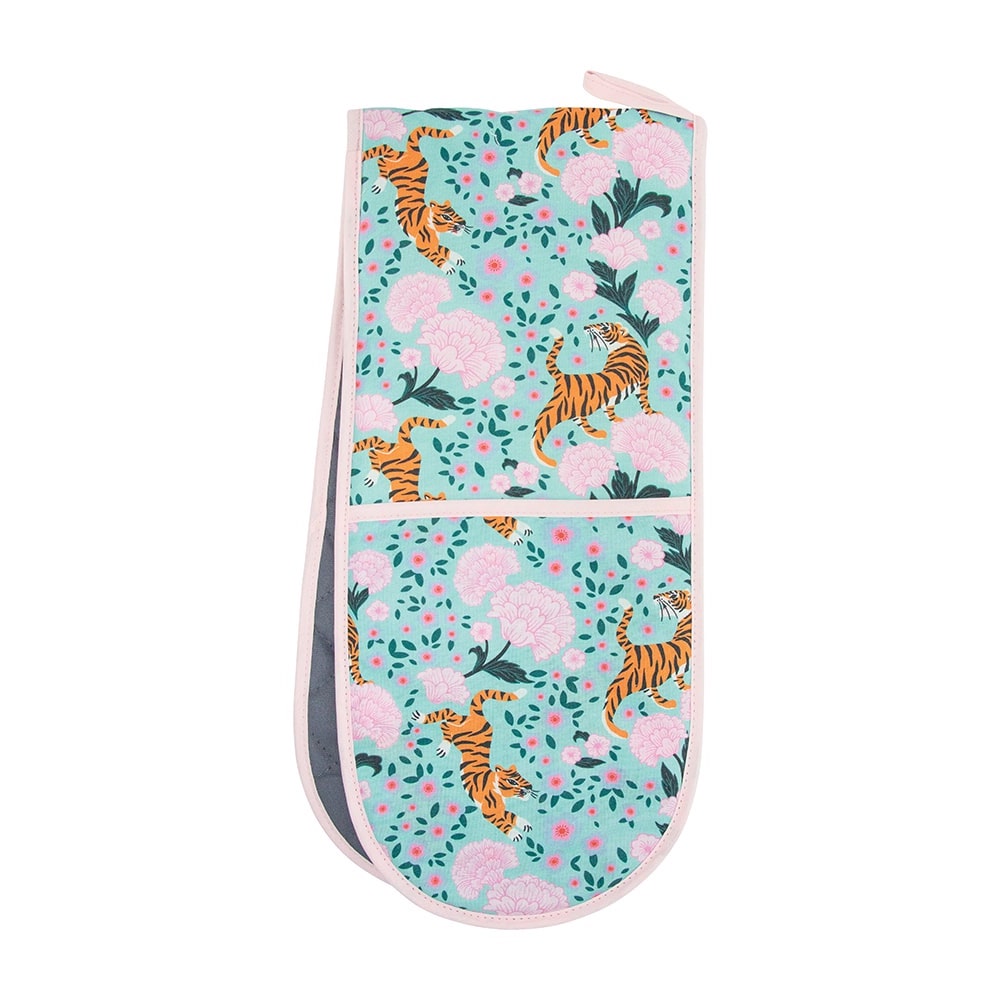Tiger & Peonies | Double Oven Mitts