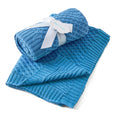 Load image into Gallery viewer, Harbour Blue | Basket Weave Knit Blanket
