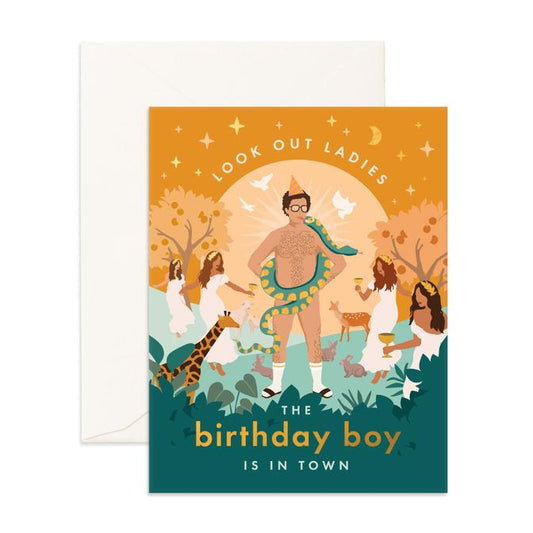 Birthday Boy Is In Town - Greeting Card - Fox & Fallow