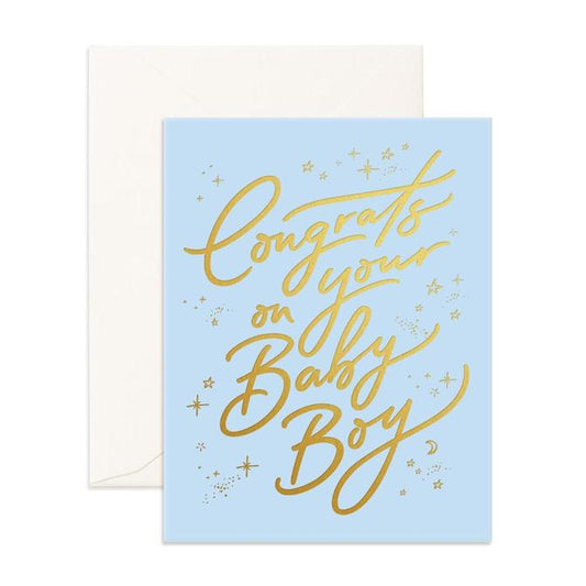 Congrats Baby Boy - Greeting Card - Fox & Fallow