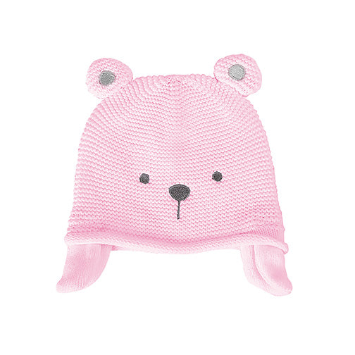 Pink | Knitted Bear Beanie