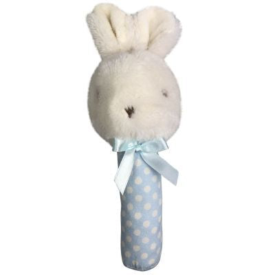 Blue | Fluffy Bunny Stick Rattle