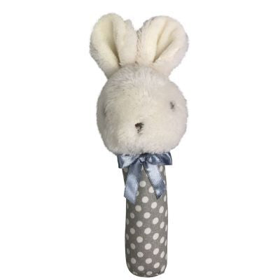 Grey | Fluffy Bunny Stick Rattle