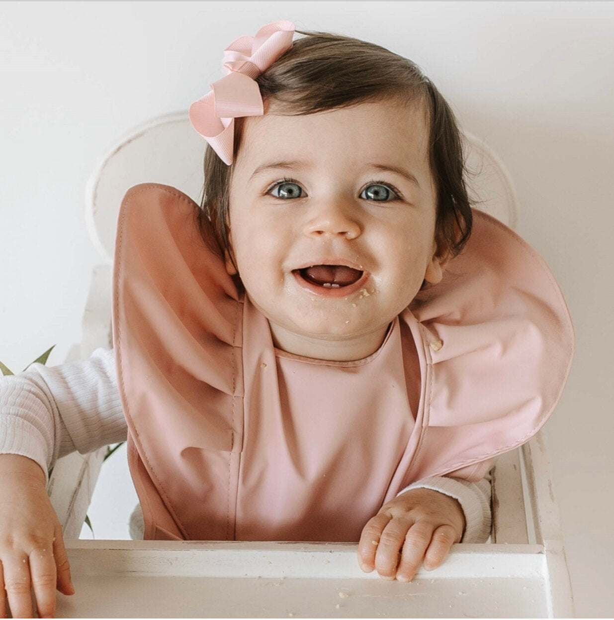 Ballerina Snuggle Bib Waterproof with adjustable neck strap, in-built pocket, and easy-wipe surface.