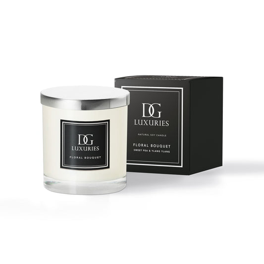 Sweet Pea and Ylang-Ylang Scented Vegan Natural Soy Candle - Australian Made - DG Luxuries