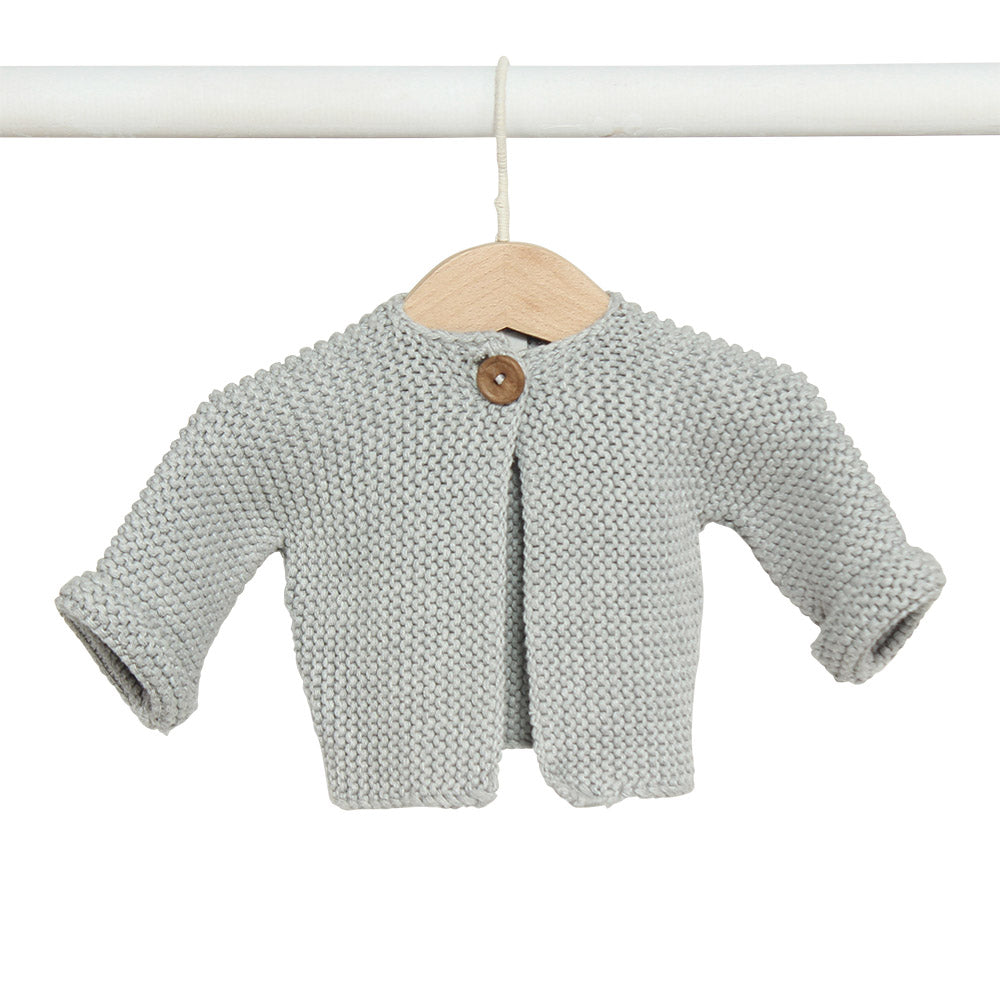 Grey | Elf - Garter Stitch Baby Cardigan