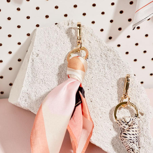 Coral | 100% Silk Scarf Keyring - Harpertini