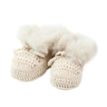 Load image into Gallery viewer, Linen | Cutie Faux Fur Trim Crochet Bootees
