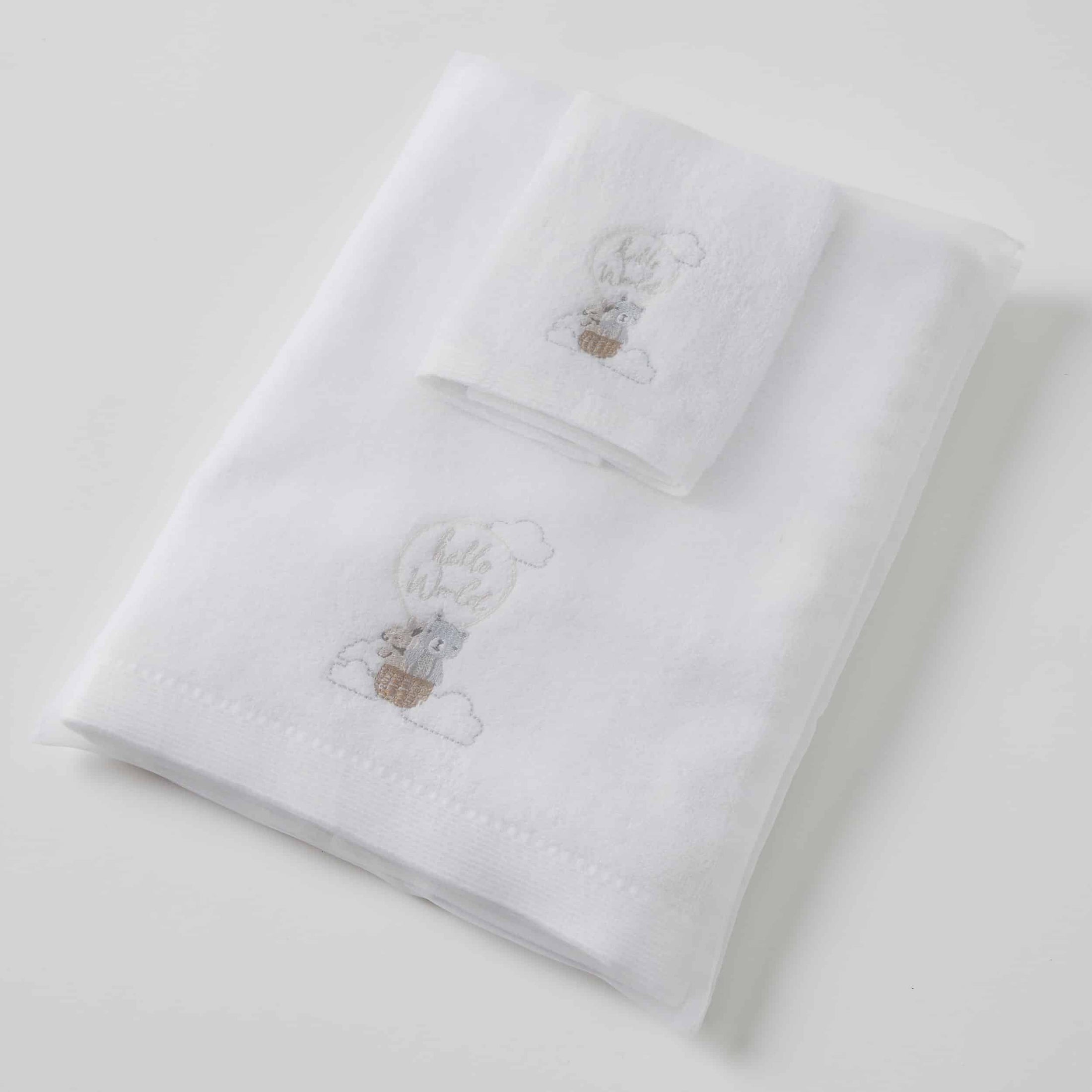 Balloon Bear | Bath Towel & Face Washer In Organza Bag