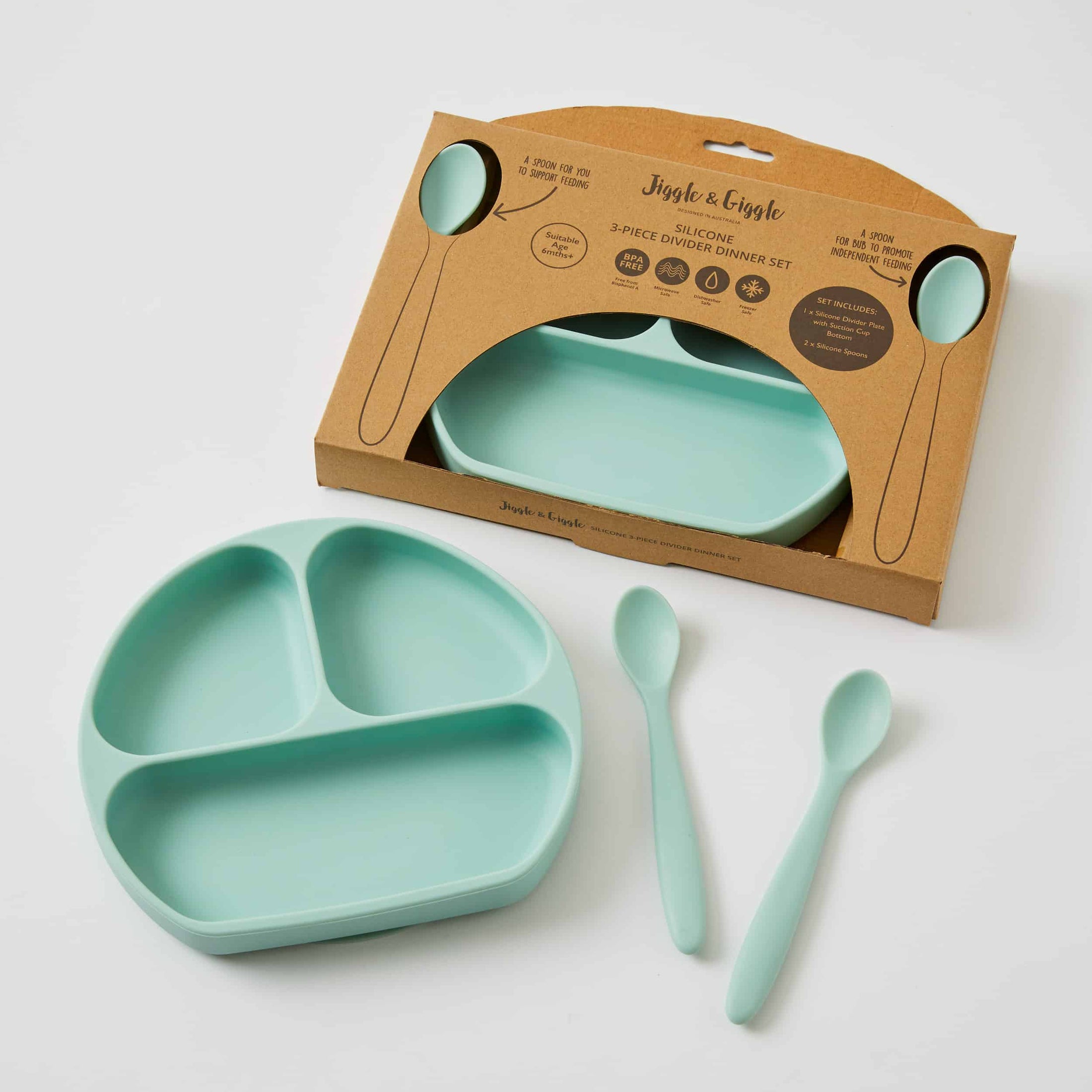 Misty Blue | Silicone Divider Dinner Set