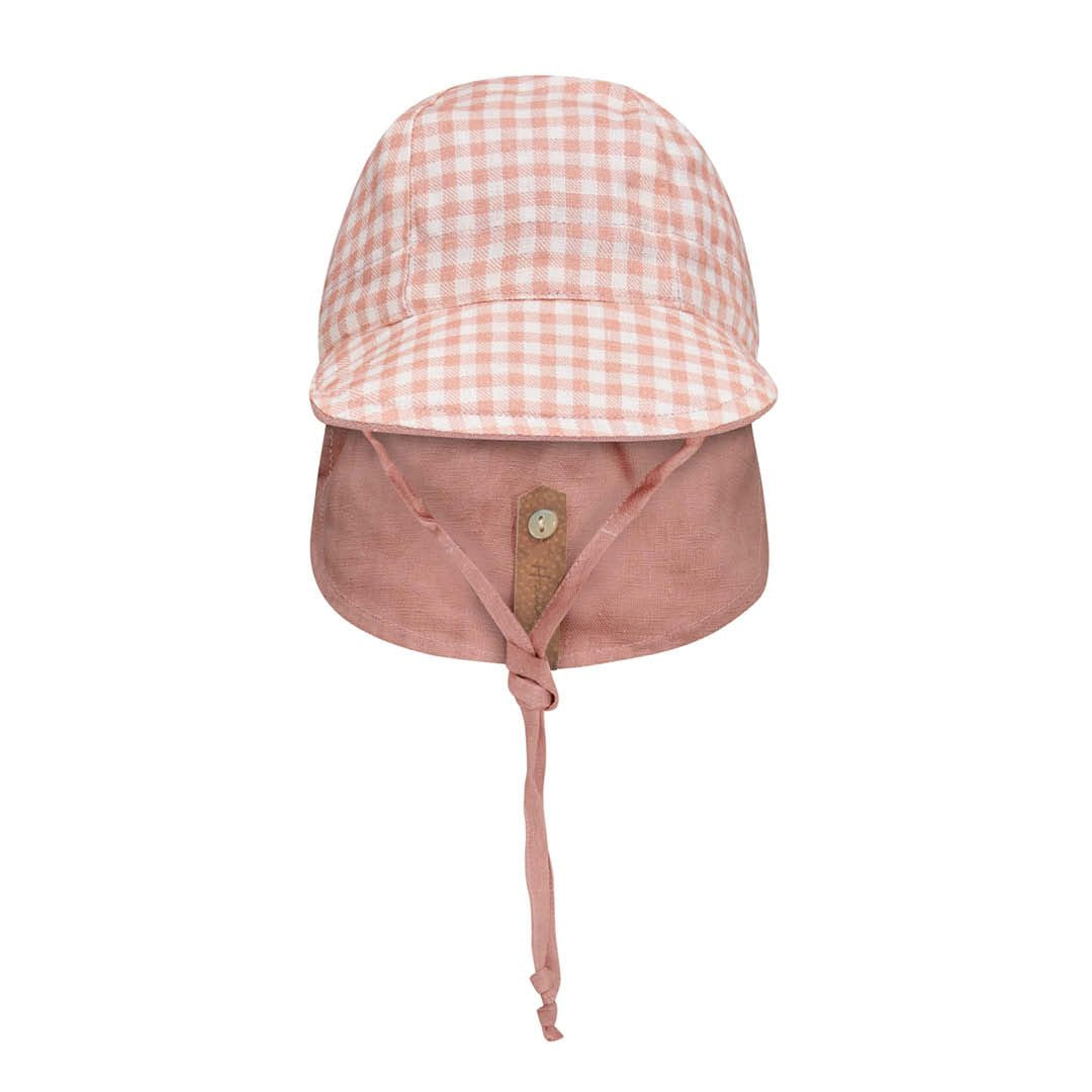 Reversible Baby Flap Sun Hat - Gingham / Rosa - Bedhead Hats