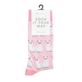 Load image into Gallery viewer, Cute Llama socks made from 70% cotton, 20% polyester, and 10% elastane, featuring a sweet llama design. One size fits most, with care instructions for gentle machine wash.
