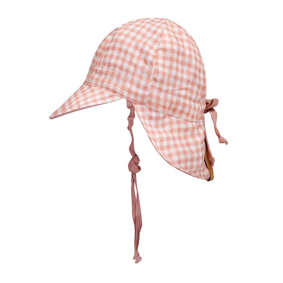 Reversible Baby Flap Sun Hat - Gingham / Rosa - Bedhead Hats