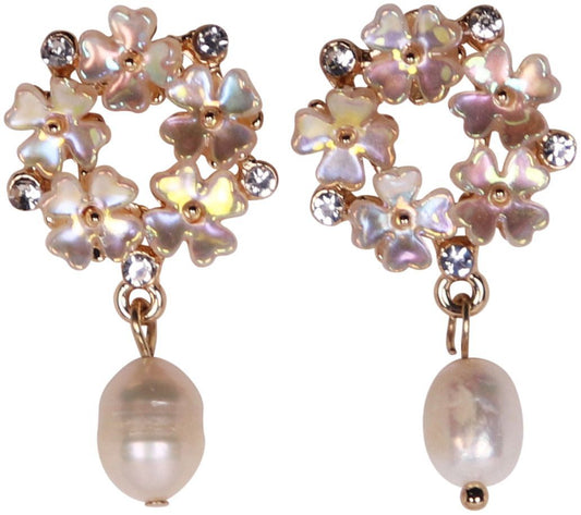 Mia Flower Drop Pearl | Earrings