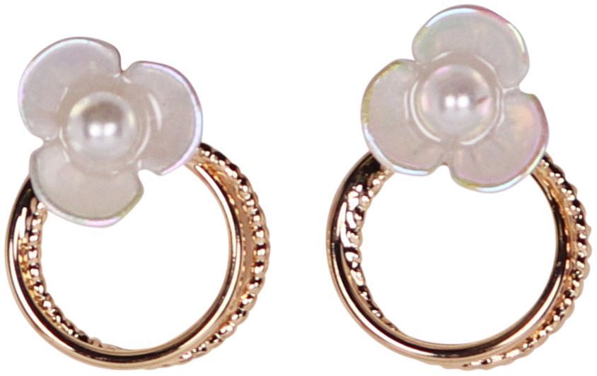 Mia Hoop Pearl Gold | Earrings