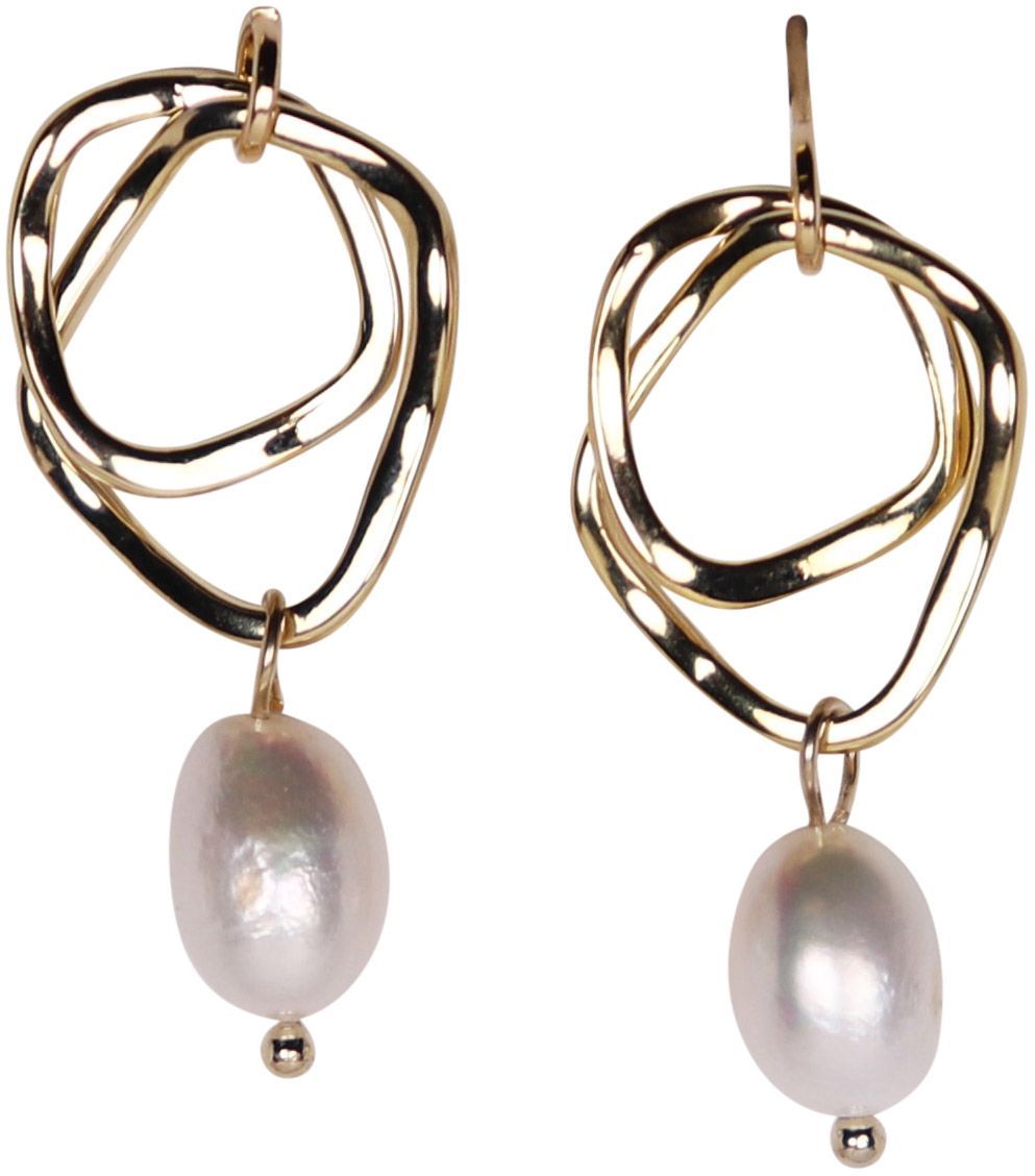 Mia Double Hoop Pearl Gold | Earring